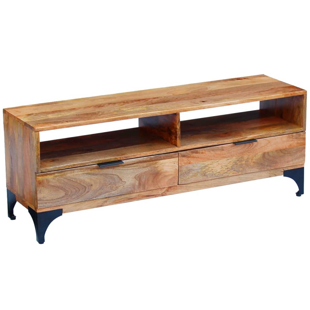 vidaXL Móvel TV madeira de mangueira 120x35x45 cm