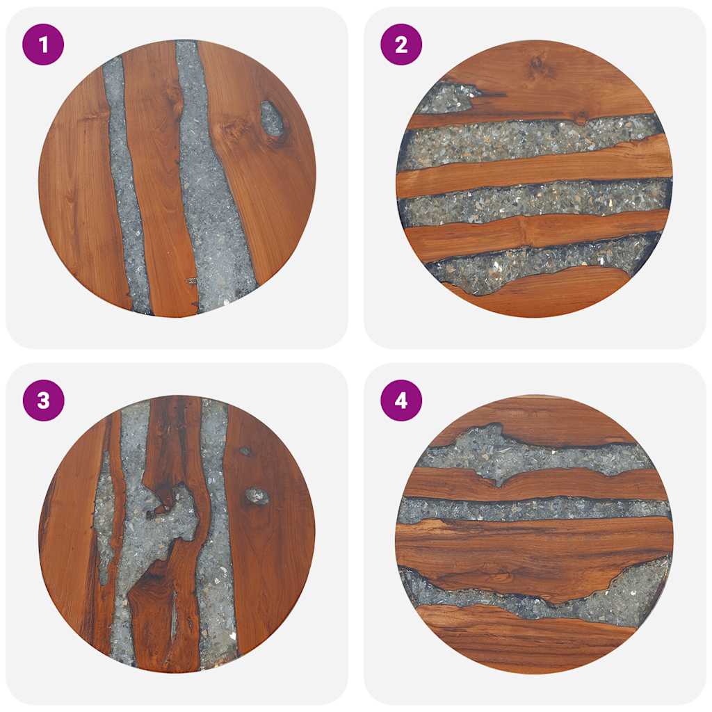 vidaXL Mesa de centro em resina de teca 60 cm