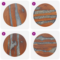 vidaXL Mesa de centro em resina de teca 60 cm