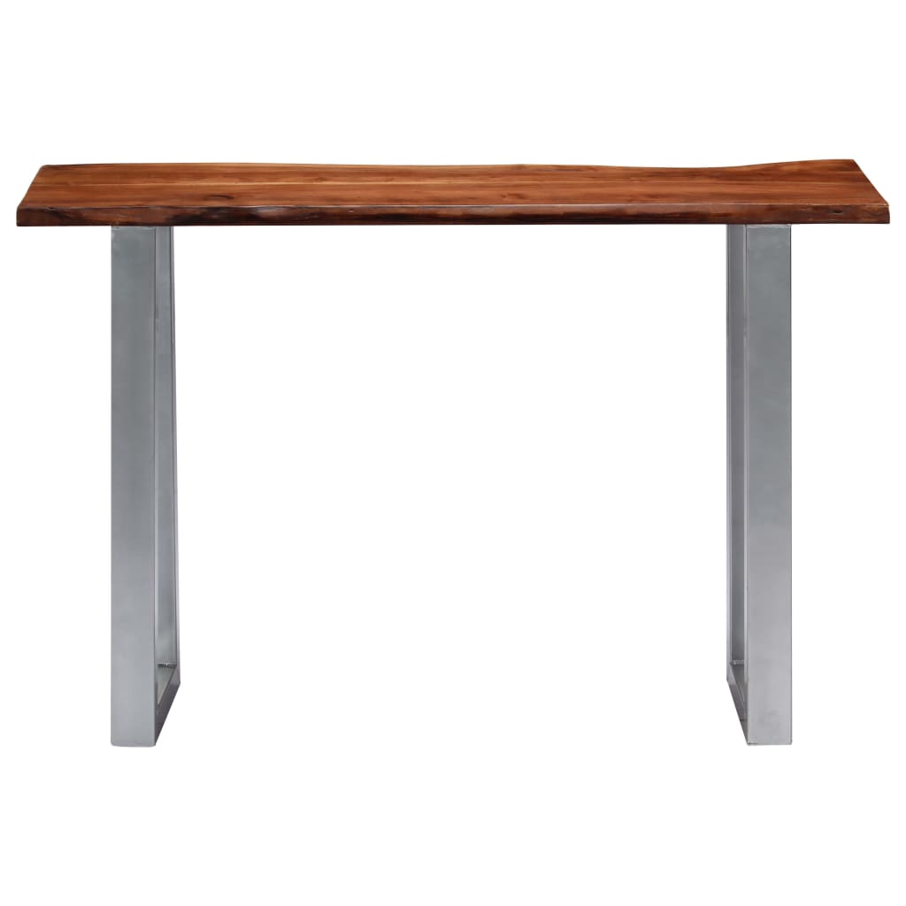 vidaXL Mesa consola 115x35x76 cm madeira de acácia maciça e ferro