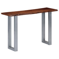vidaXL Mesa consola 115x35x76 cm madeira de acácia maciça e ferro