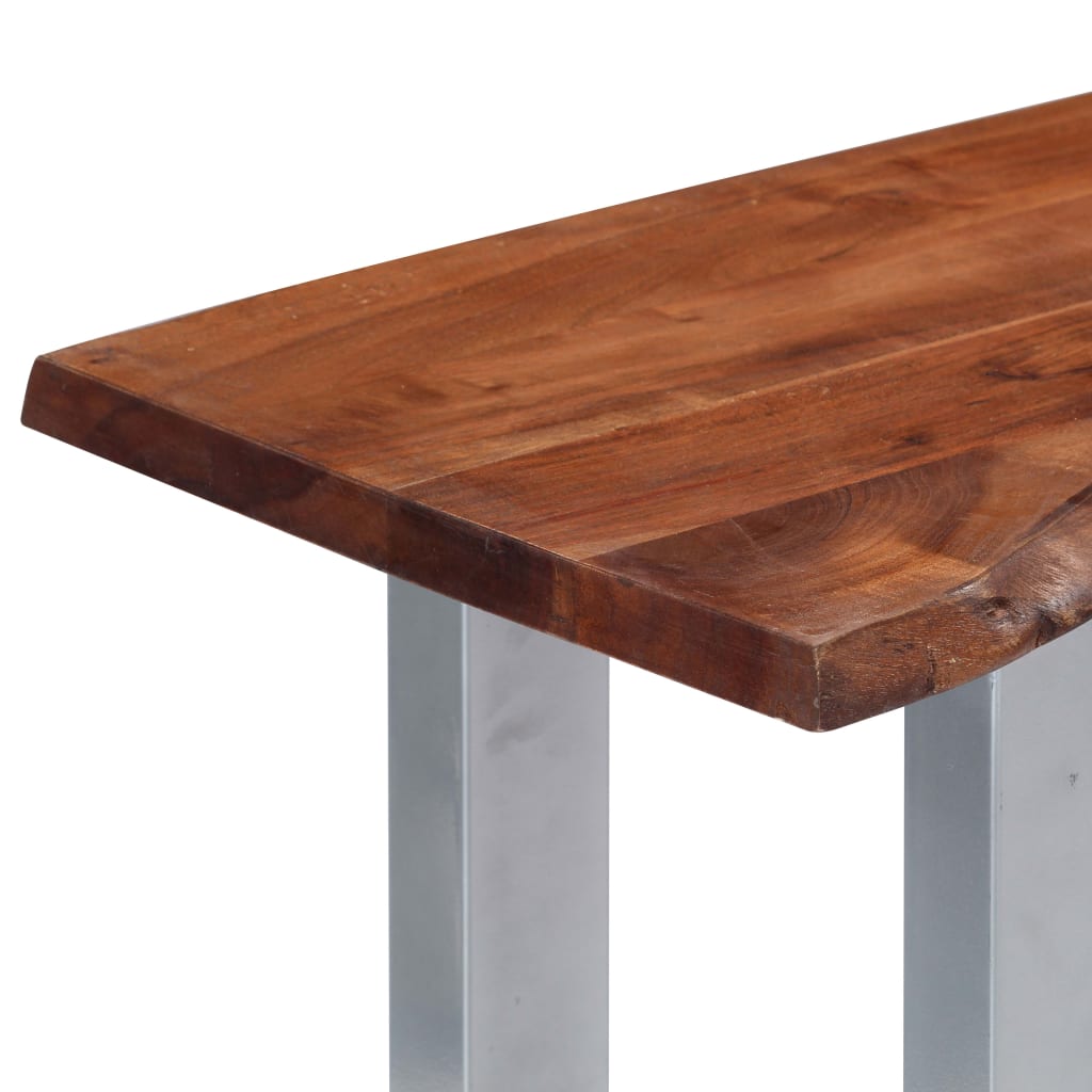 vidaXL Mesa consola 115x35x76 cm madeira de acácia maciça e ferro