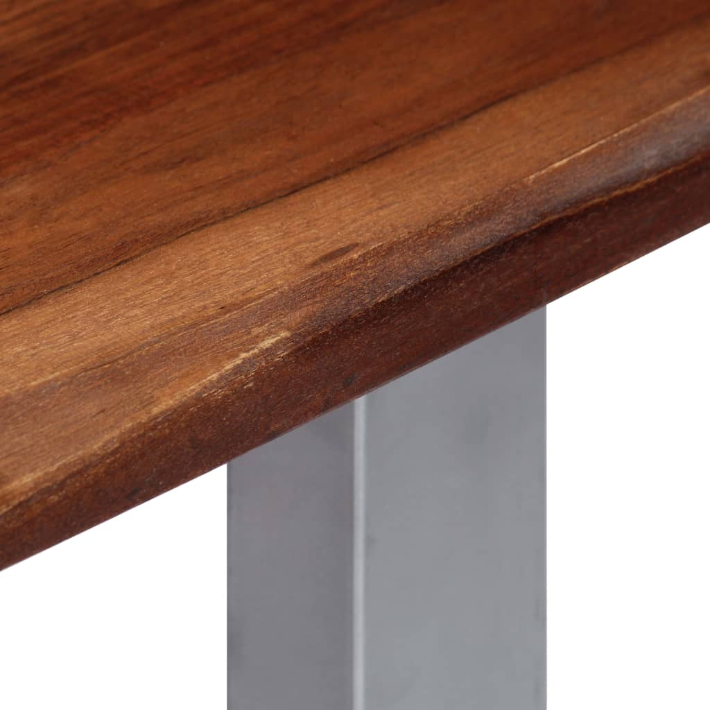 vidaXL Mesa consola 115x35x76 cm madeira de acácia maciça e ferro