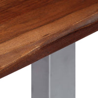 vidaXL Mesa consola 115x35x76 cm madeira de acácia maciça e ferro