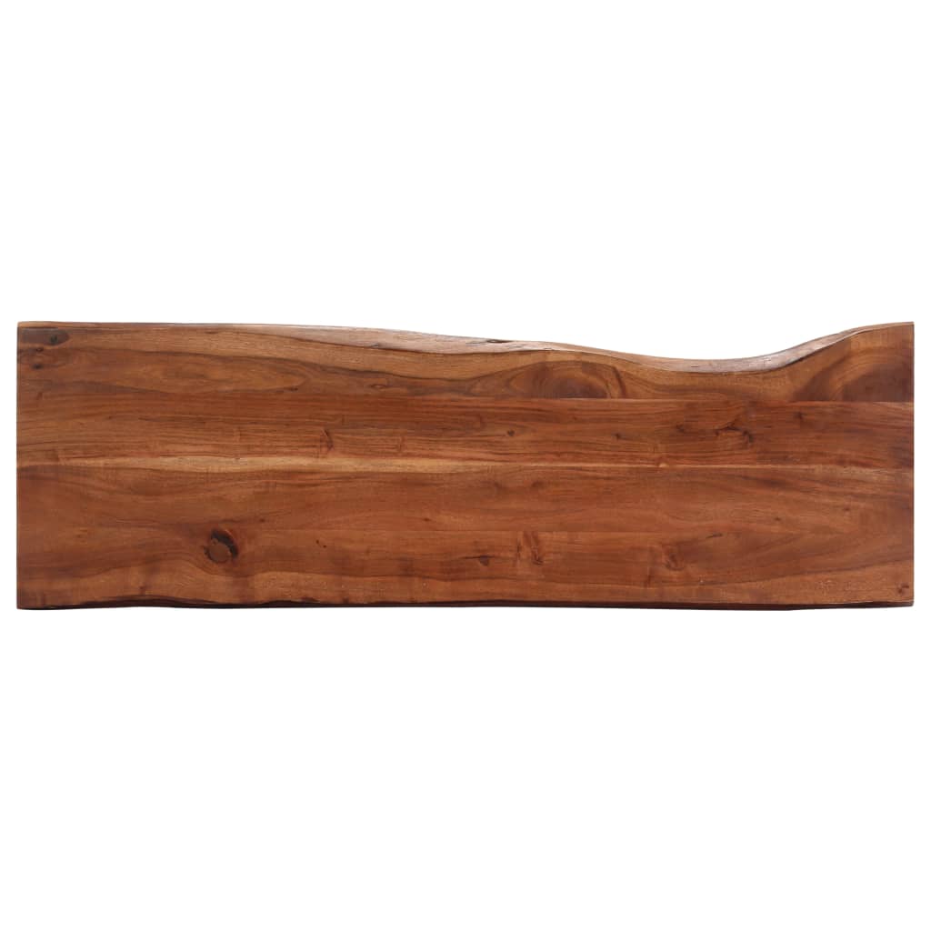 vidaXL Mesa consola 115x35x76 cm madeira de acácia maciça e ferro