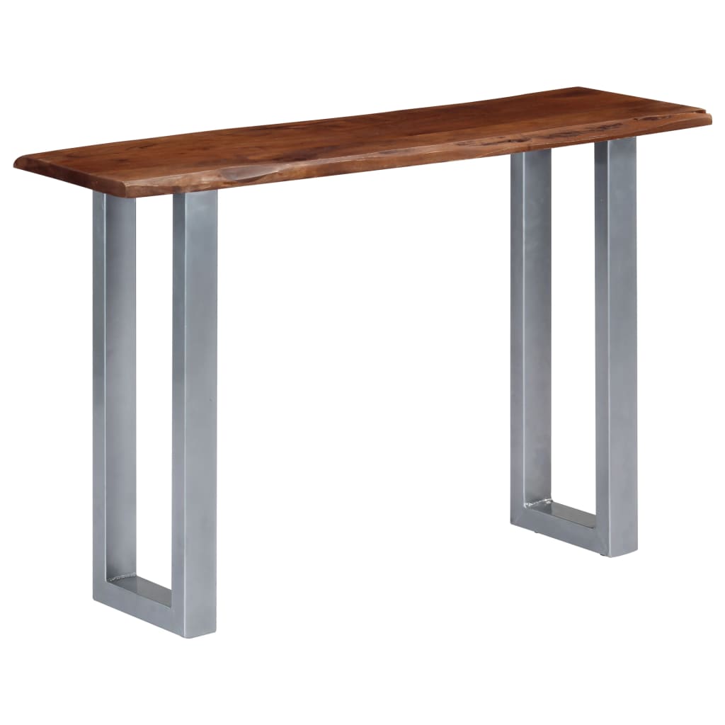 vidaXL Mesa consola 115x35x76 cm madeira de acácia maciça e ferro
