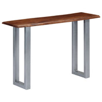 vidaXL Mesa consola 115x35x76 cm madeira de acácia maciça e ferro