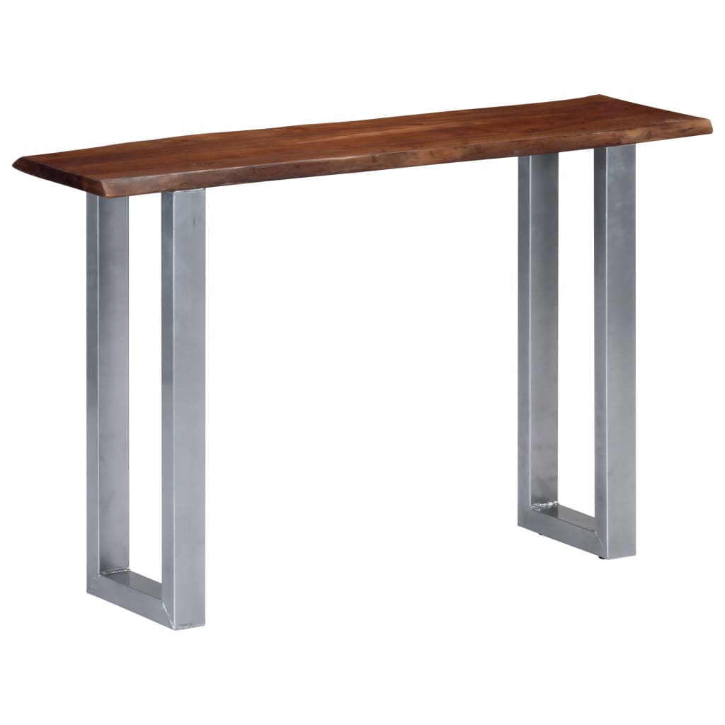 vidaXL Mesa consola 115x35x76 cm madeira de acácia maciça e ferro
