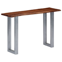 vidaXL Mesa consola 115x35x76 cm madeira de acácia maciça e ferro