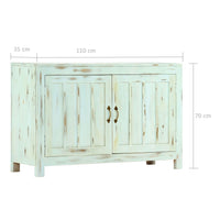 vidaXL Aparador 110x35x70 cm madeira de mangueira maciça azul-claro