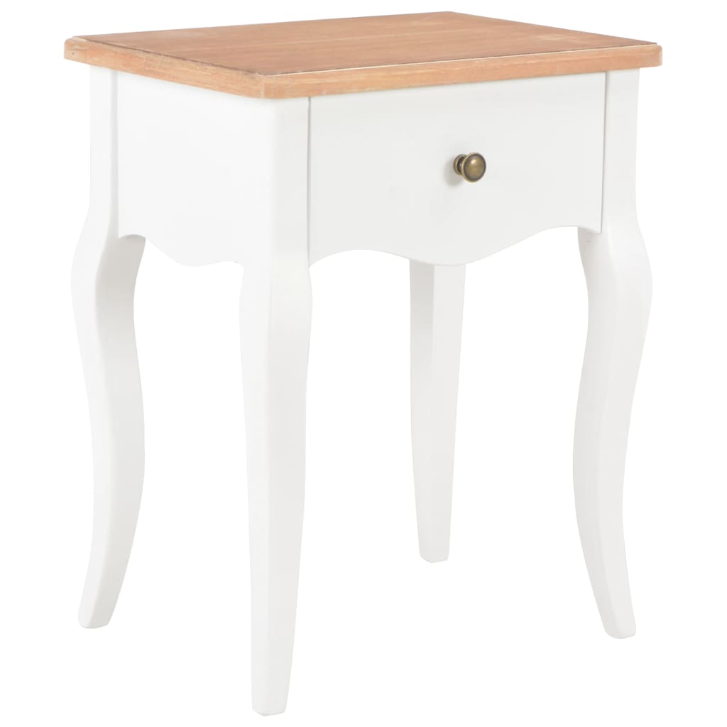 vidaXL Mesa-de-cabeceira 40x30x50 cm pinho maciço branco e castanho
