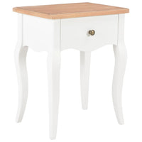 vidaXL Mesa-de-cabeceira 40x30x50 cm pinho maciço branco e castanho