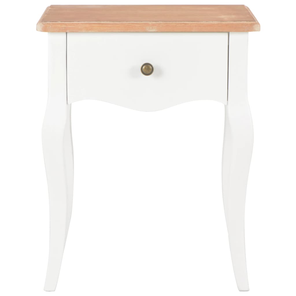 vidaXL Mesa-de-cabeceira 40x30x50 cm pinho maciço branco e castanho