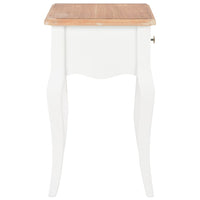 vidaXL Mesa-de-cabeceira 40x30x50 cm pinho maciço branco e castanho
