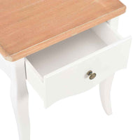 vidaXL Mesa-de-cabeceira 40x30x50 cm pinho maciço branco e castanho