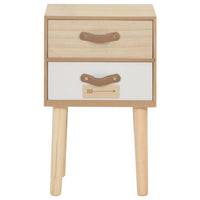 vidaXL Mesa-de-cabeceira com 2 gavetas 30x25x49,5 cm pinho maciço