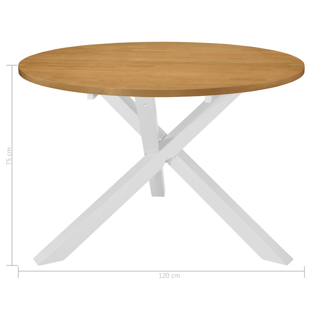 vidaXL Mesa de jantar 120x75 cm MDF branco