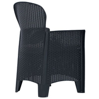 vidaXL Conjunto bistrô 3 pcs plástico vime antracite