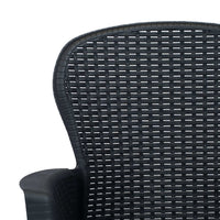 vidaXL Conjunto bistrô 3 pcs plástico vime antracite