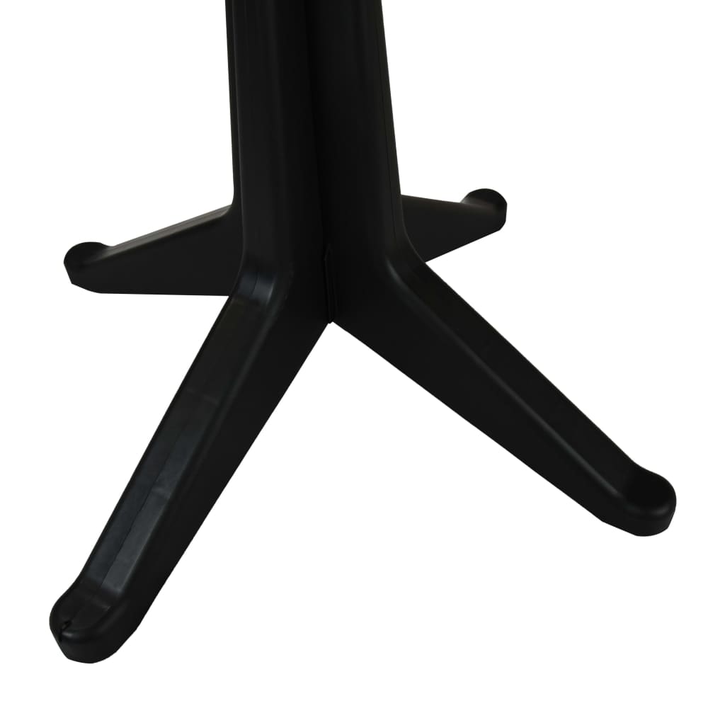 vidaXL Conjunto bistrô 3 pcs plástico vime antracite