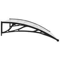 Toldo para porta 120x75 cm PC preto e transparente
