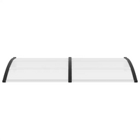 Toldo para porta 200x75 cm PC preto e transparente