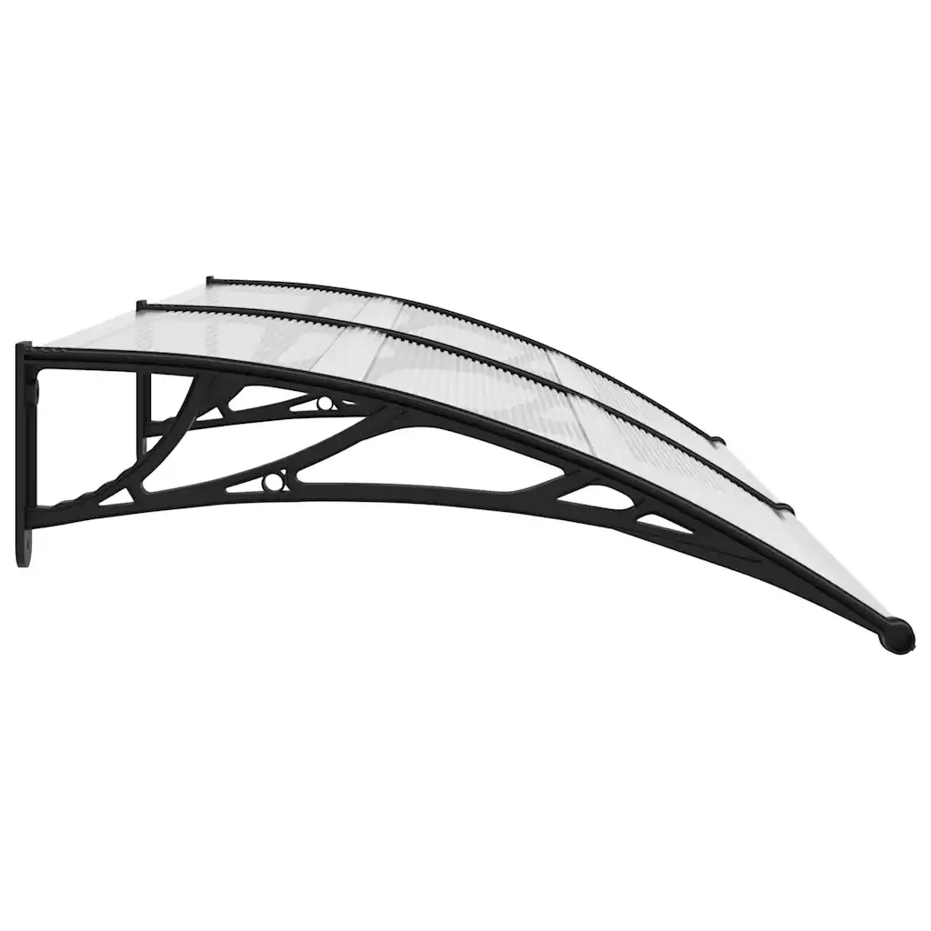 Toldo para porta 200x75 cm PC preto e transparente