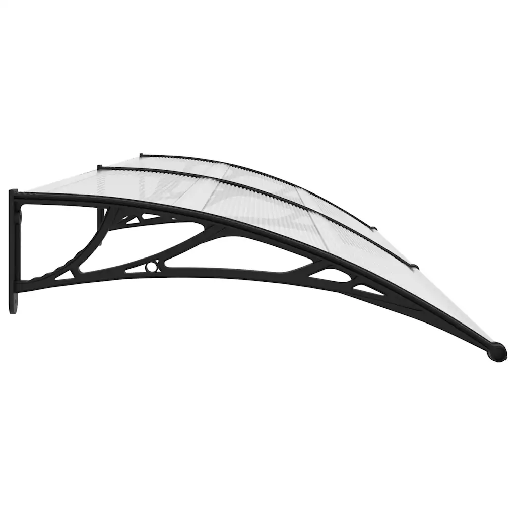 Toldo para porta 300x75 cm PC preto e transparente