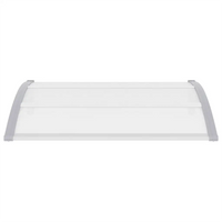 Toldo para porta 120x75 cm PC cinzento e transparente