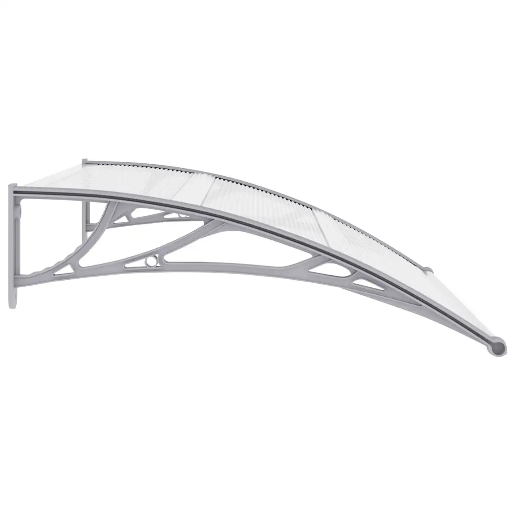 Toldo para porta 120x75 cm PC cinzento e transparente