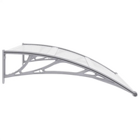 Toldo para porta 120x75 cm PC cinzento e transparente