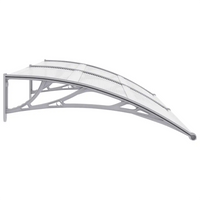Toldo para porta 200x75 cm PC cinzento e transparente