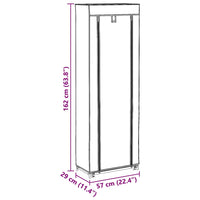 vidaXL Sapateira com cobertura 57x29x162 cm tecido creme