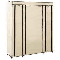 vidaXL Roupeiro c/ compartimentos e varões 150x45x176 cm tecido creme