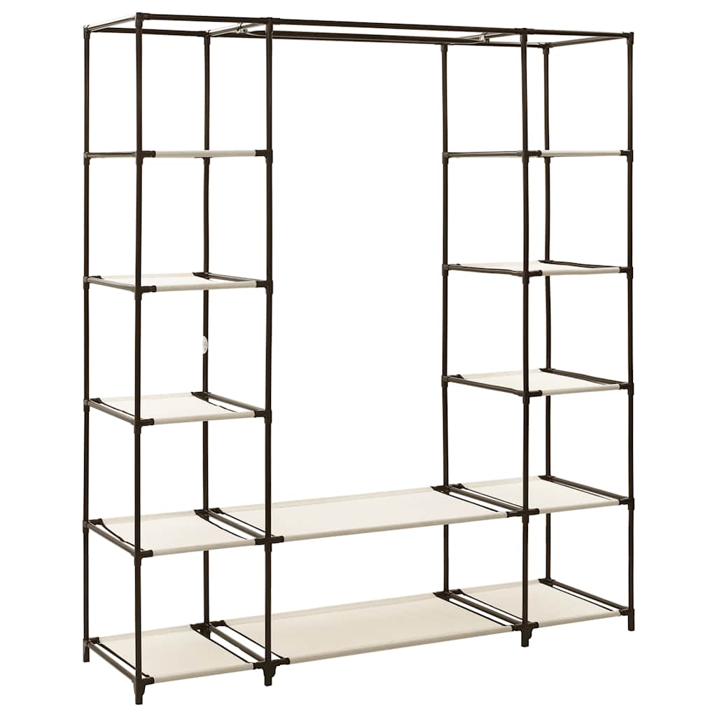 vidaXL Roupeiro c/ compartimentos e varões 150x45x176 cm tecido creme