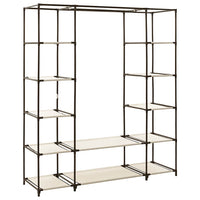 vidaXL Roupeiro c/ compartimentos e varões 150x45x176 cm tecido creme