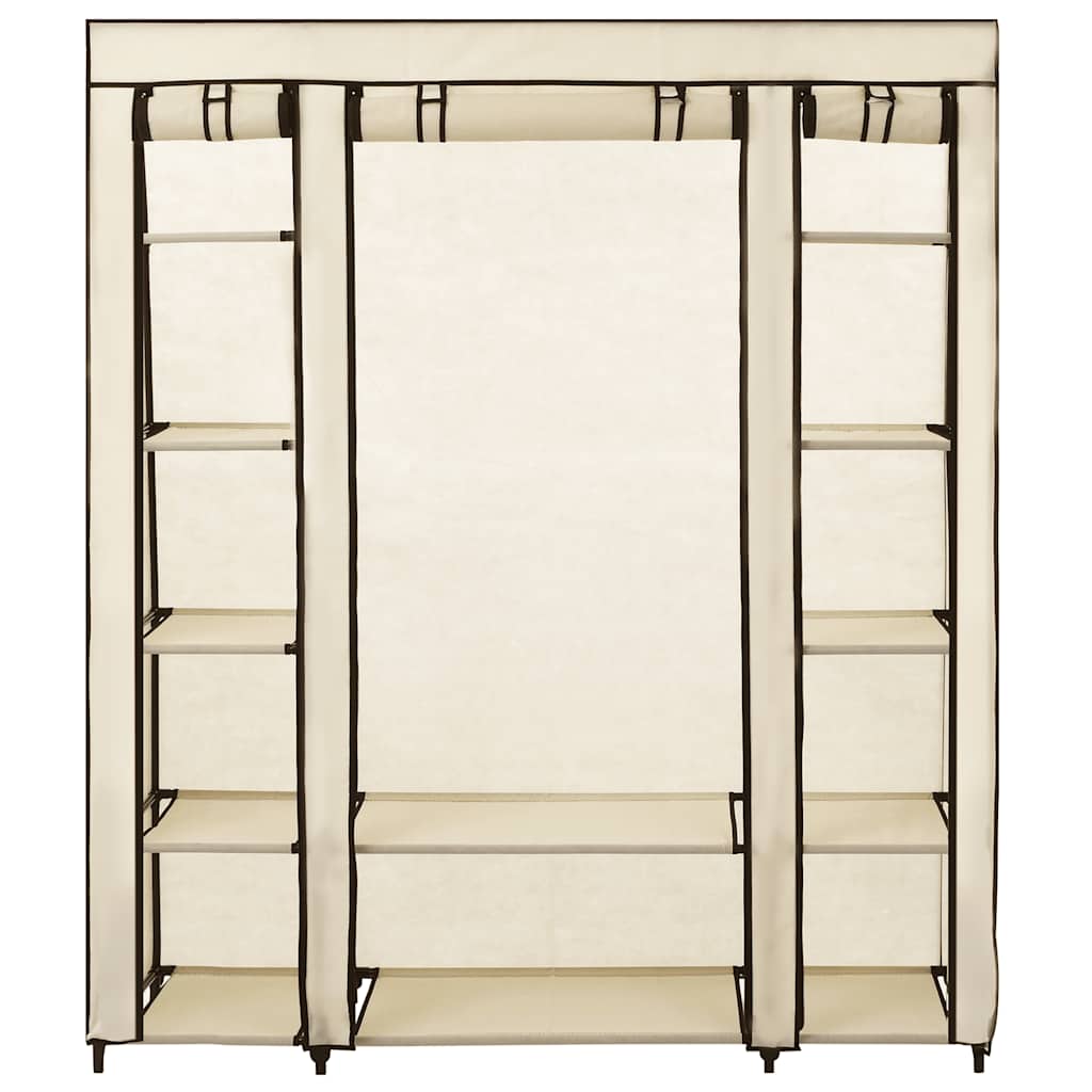 vidaXL Roupeiro c/ compartimentos e varões 150x45x176 cm tecido creme