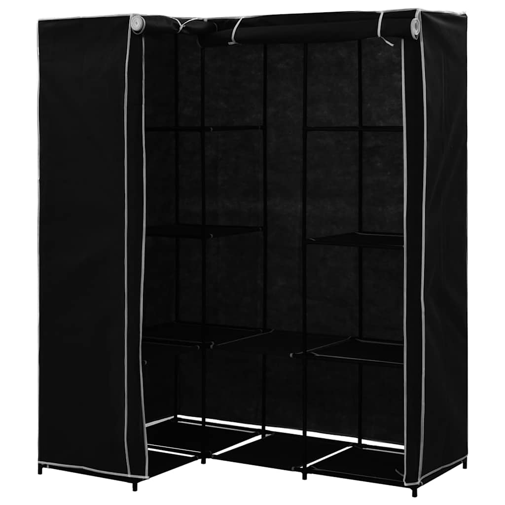 vidaXL Roupeiro de canto 130x87x169 cm preto