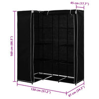 vidaXL Roupeiro de canto 130x87x169 cm preto