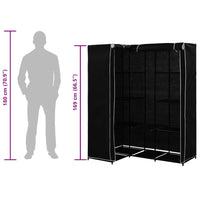 vidaXL Roupeiro de canto 130x87x169 cm preto