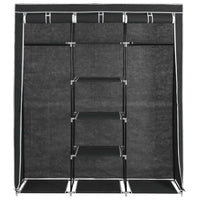 vidaXL Roupeiro c/ compartimentos e varões 150x45x175 cm tecido preto