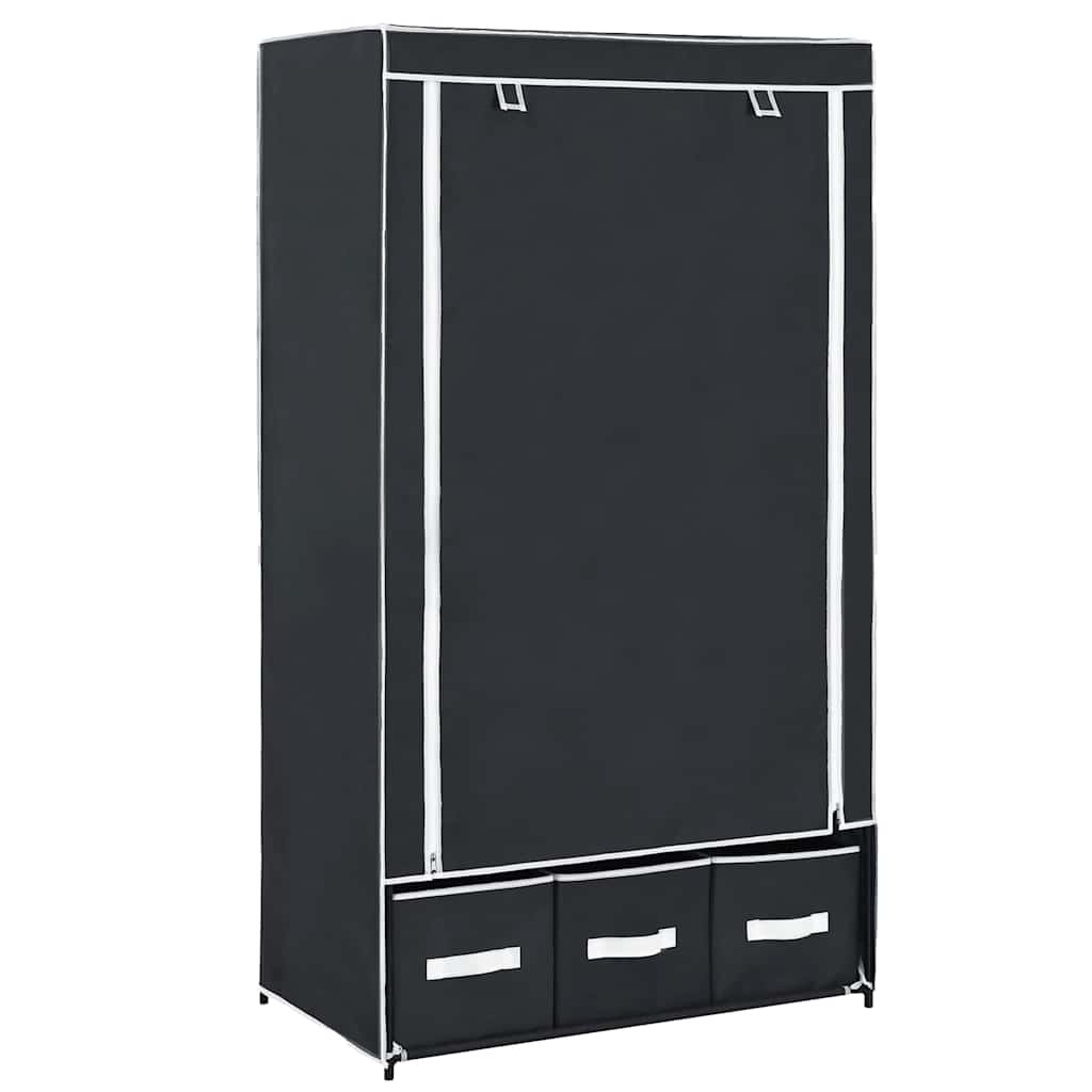 vidaXL Roupeiro 87x49x159 cm tecido preto