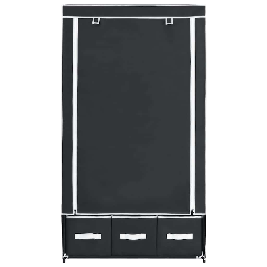 vidaXL Roupeiro 87x49x159 cm tecido preto