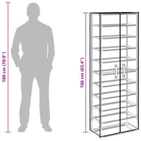 vidaXL Sapateira 60x30x166 cm tecido preto