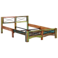 vidaXL Estrutura de cama madeira recuperada maciça 140x200 cm