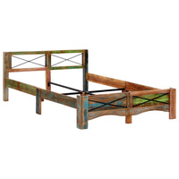vidaXL Estrutura de cama madeira recuperada maciça 140x200 cm