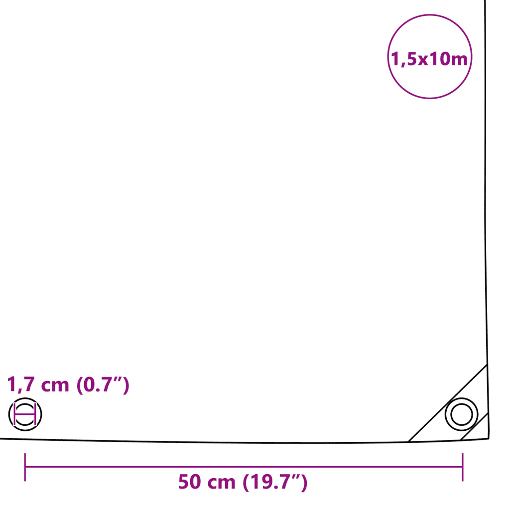 Lona 650 g/m² 1,5x10 m