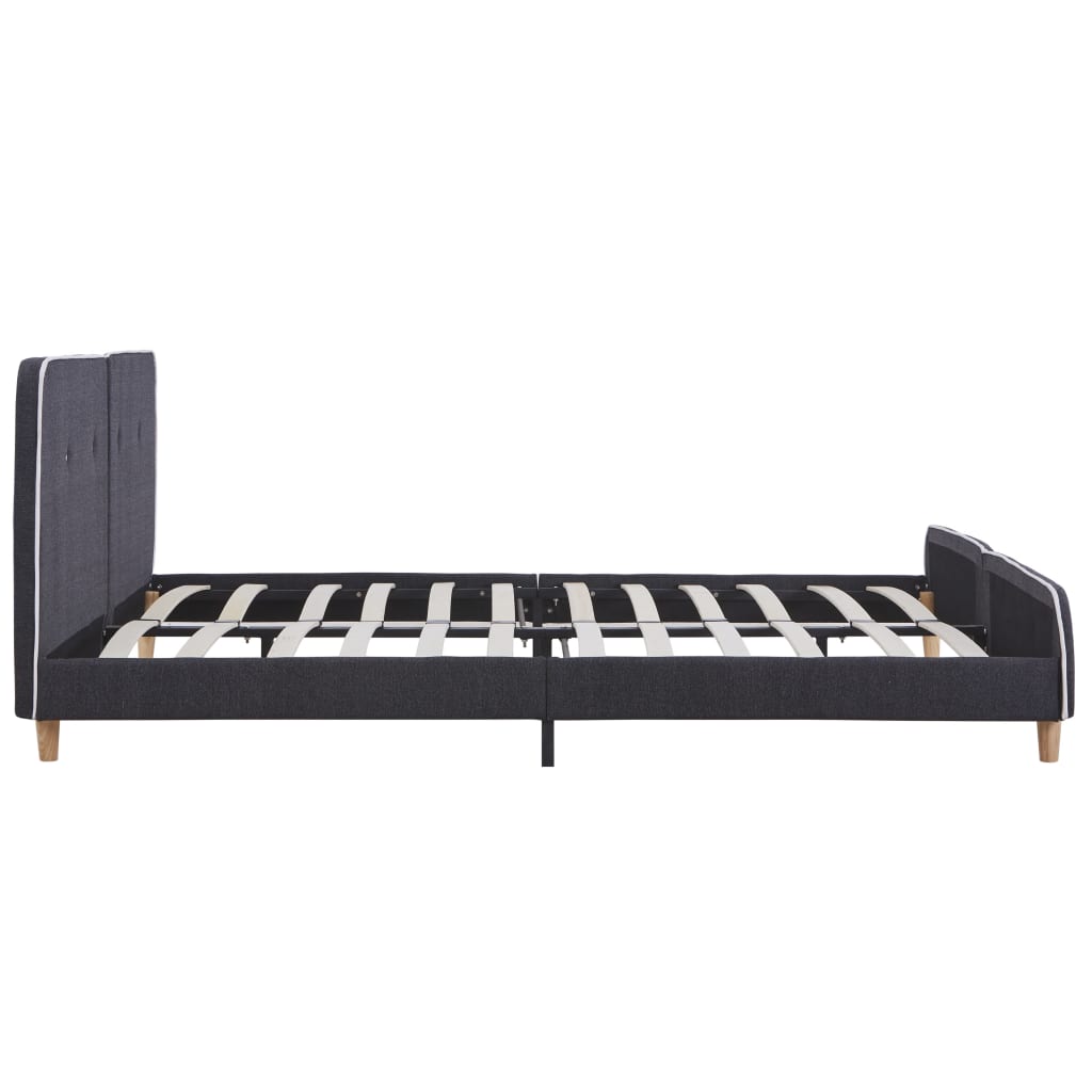 vidaXL Estrutura de cama 160x200 cm tecido cinzento-escuro