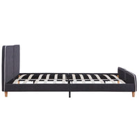 vidaXL Estrutura de cama 160x200 cm tecido cinzento-escuro