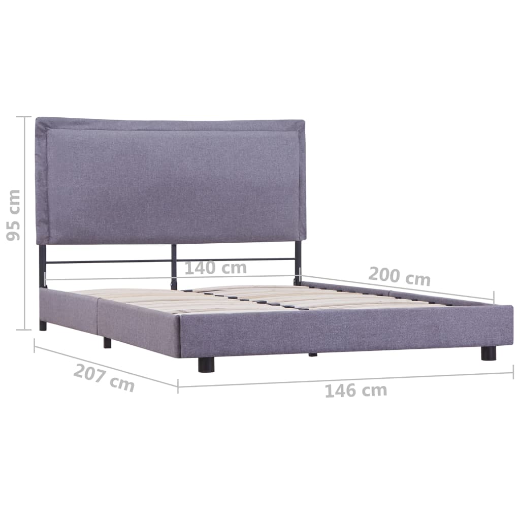 vidaXL Estrutura de cama 140x200 cm tecido cinzento-claro